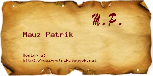 Mauz Patrik névjegykártya